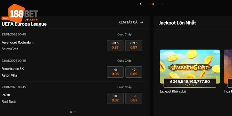 Danh mục cá cược sôi động bậc nhất tại 188Bet